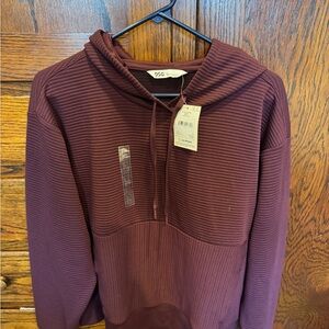 DSG Maroon Ribbed Hoodie